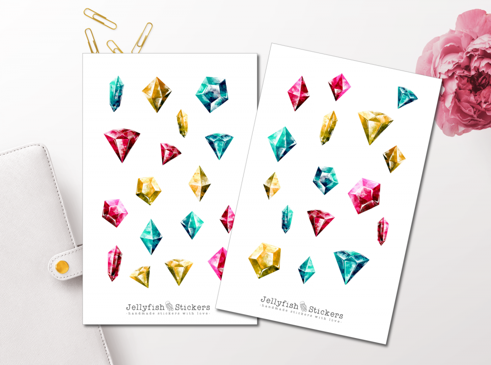 Diamond Watercolor Sticker Set